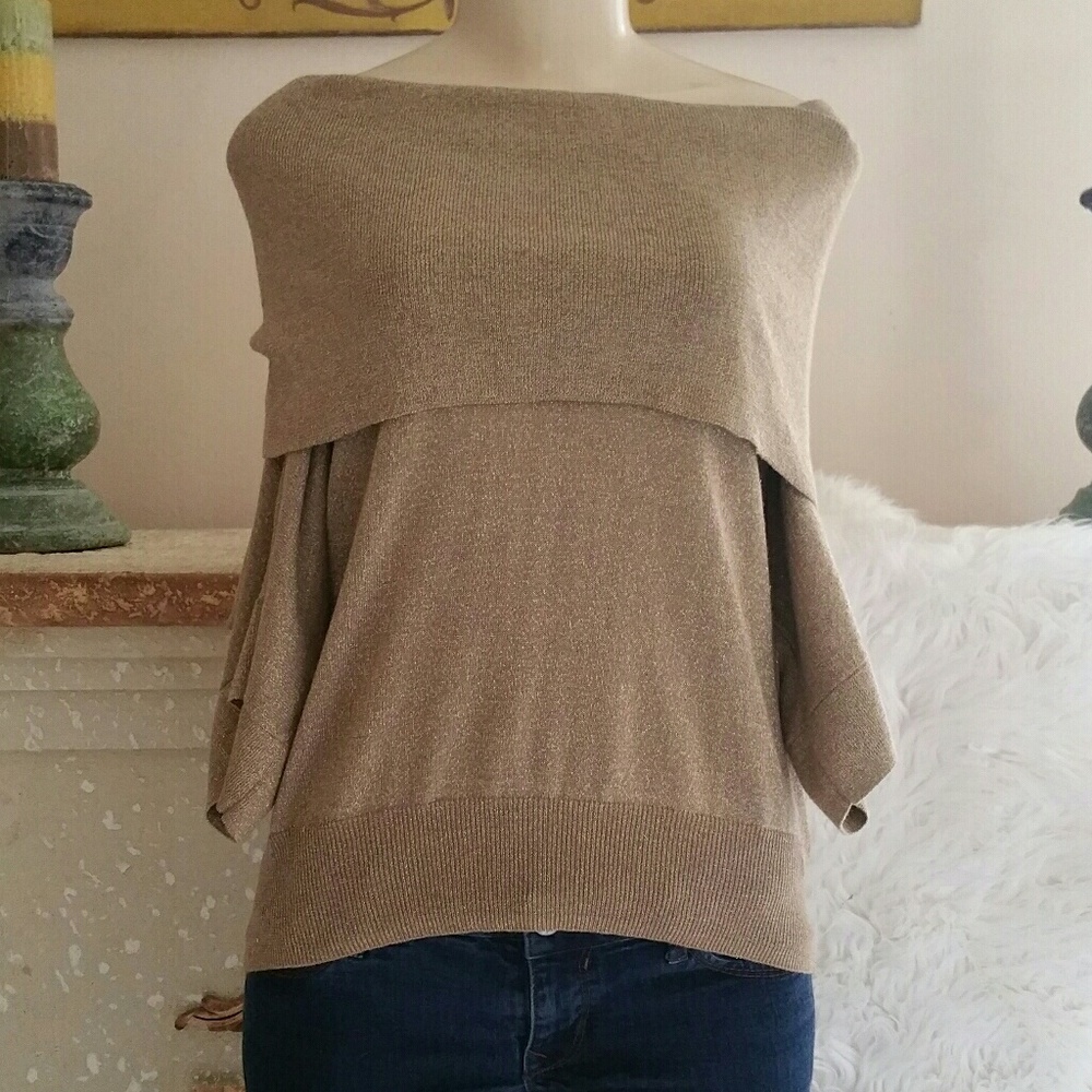 Michael Kors Size Large Metallic Gold Blouse